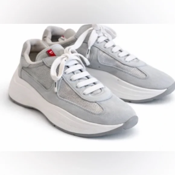 Prada suede & mesh runner sneakers - Picture 2 of 4